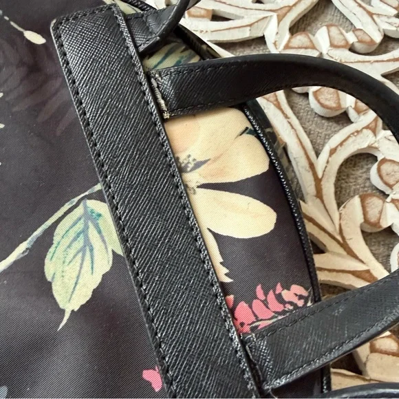 Kate Spade Black Floral Backpack Bag Purse Bag - Picture 13 of 14
